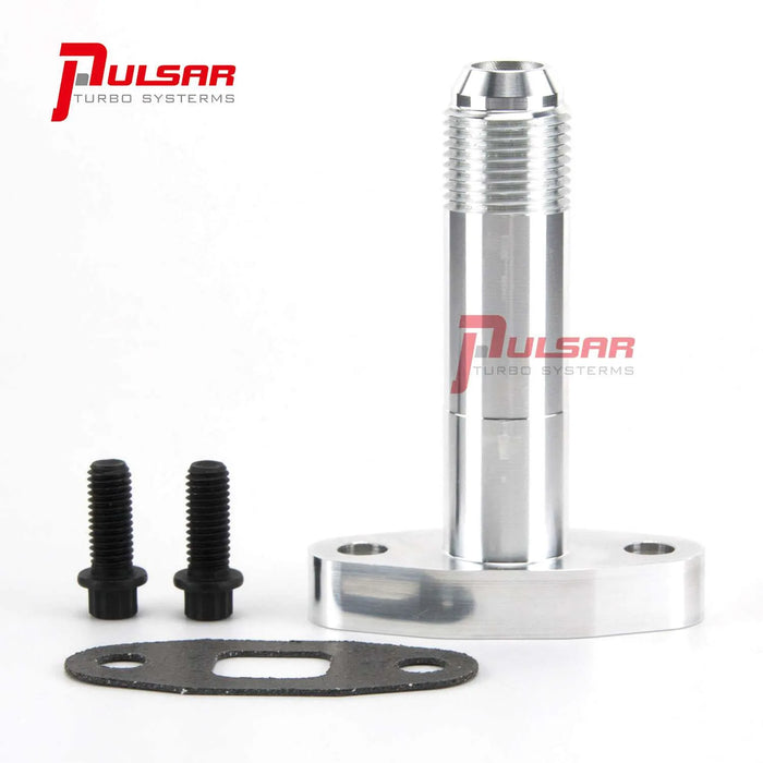 Pulsar Turbos - PSR -10 AN Extended Oil Drain Flange Install Kit for T4 Turbo