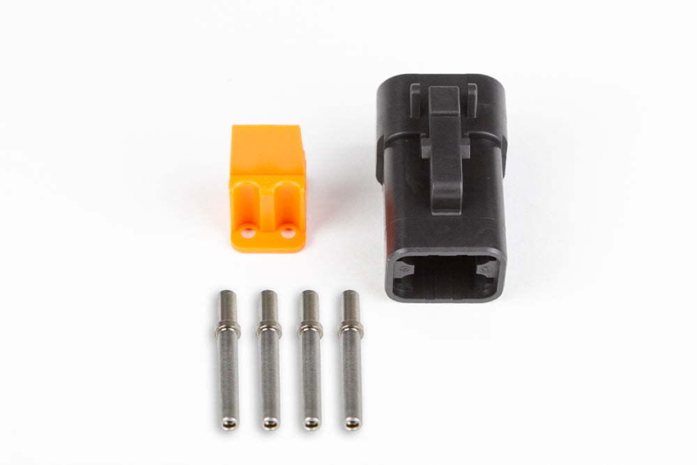 Haltech - Plug and pins only - Male Deutsch DTP-06-4S - Black connector (25Amp) HT-031201