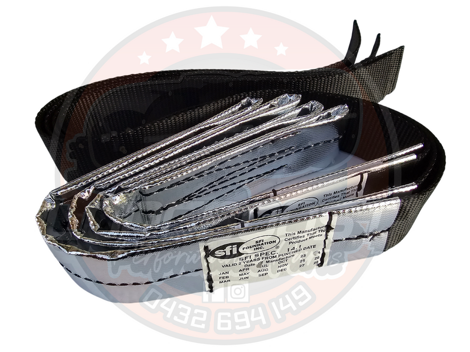 LongBoost Performance Silver Blower Restraint Straps (4 Pack) SFI 14.1