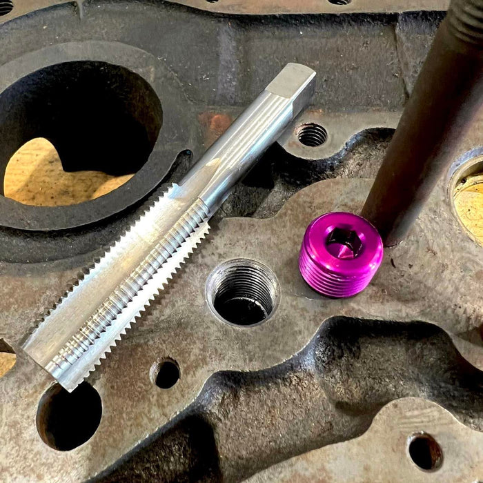 Platinum Racing Products - Nissan RB Oil Gallery Block off inc Tap Bit
