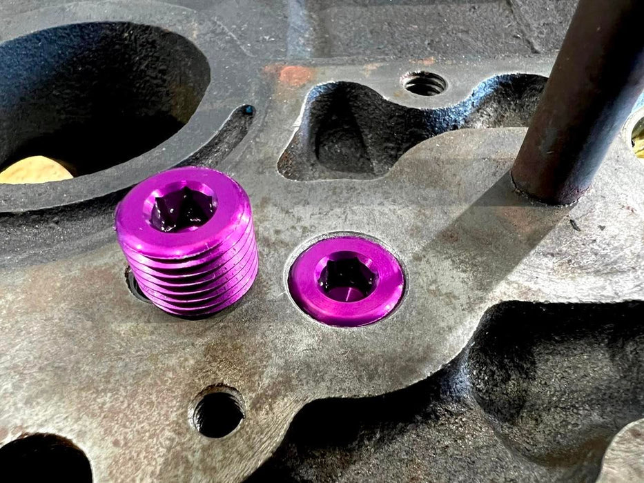 Platinum Racing Products - Nissan RB Oil Gallery Block off inc Tap Bit
