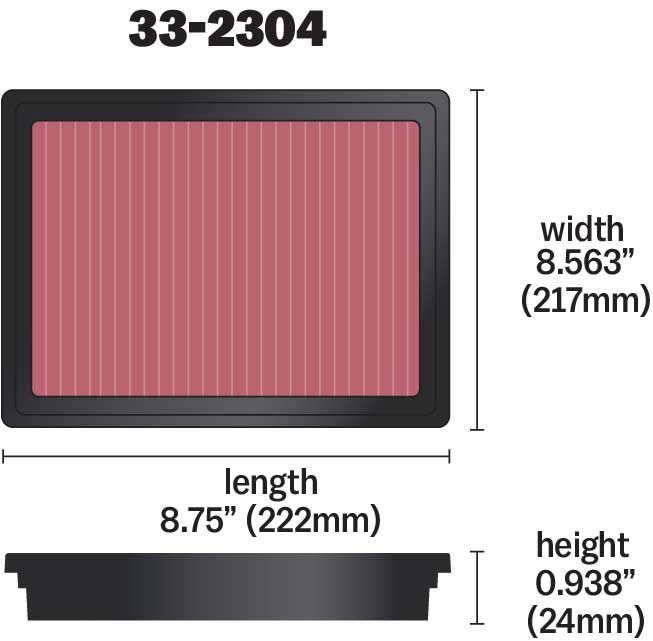 33-2304 K&N Replacement Air Filter, SUBARU OUTBACK/ LEG/ IMPREZA/ FORESTER