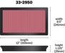 33-2950 K&N Replacement Air Filter, Ford Falcon XR6/XR8 Territory FPV F6, 2.7TD V6/2.0l/4.0l L6/Turbo/5.4l V8, '08-16