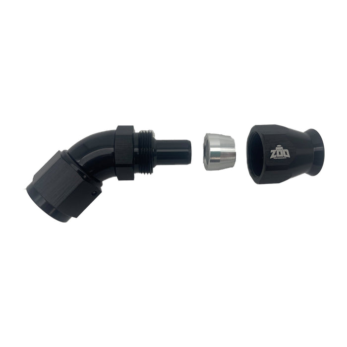 Zoo Performance - 200 Series PTFE 45 Deg Hose Ends (Teflon)
