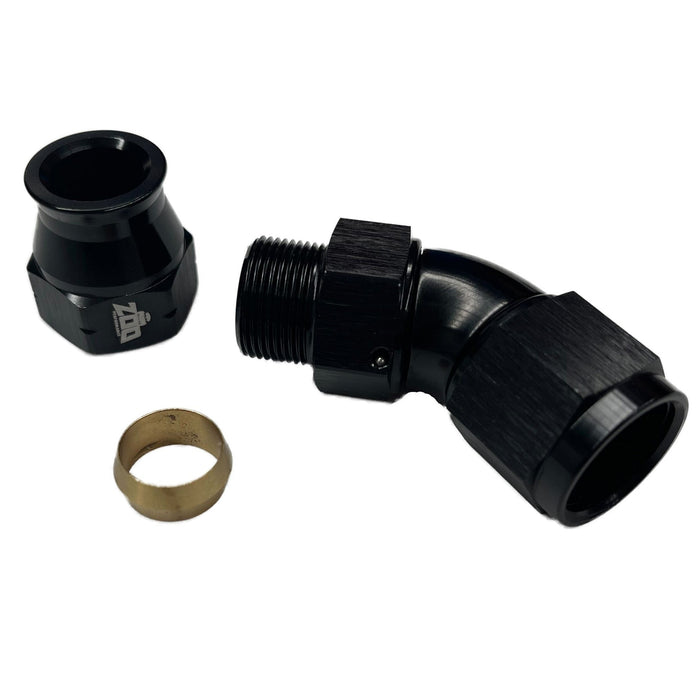 Zoo Performance - 600 Series Hardline 45 Deg Female AN Hose Fitting
