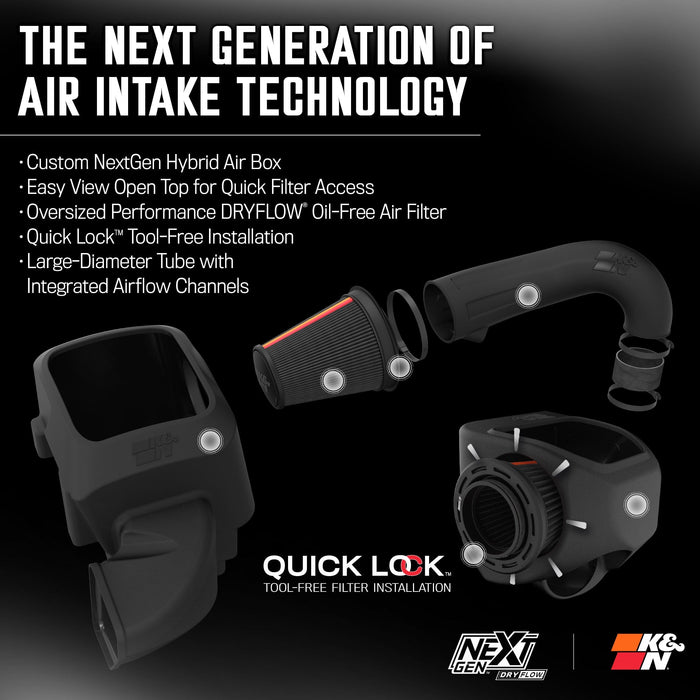50-1561D K&N NextGen Dryflow Cold Air Intake - Dodge RAM 1500 V8 5.7L F/I