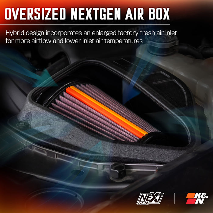 50-2545 K&N NextGen Cold Air Intake - Dodge Challenger V8-6.4L F/I, 2011-23