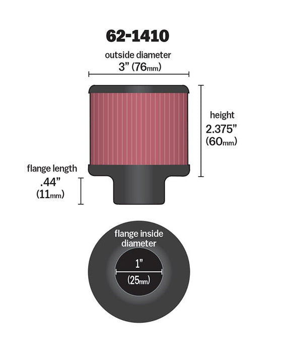 62-1410 K&N Vent Air Filter/ Breather