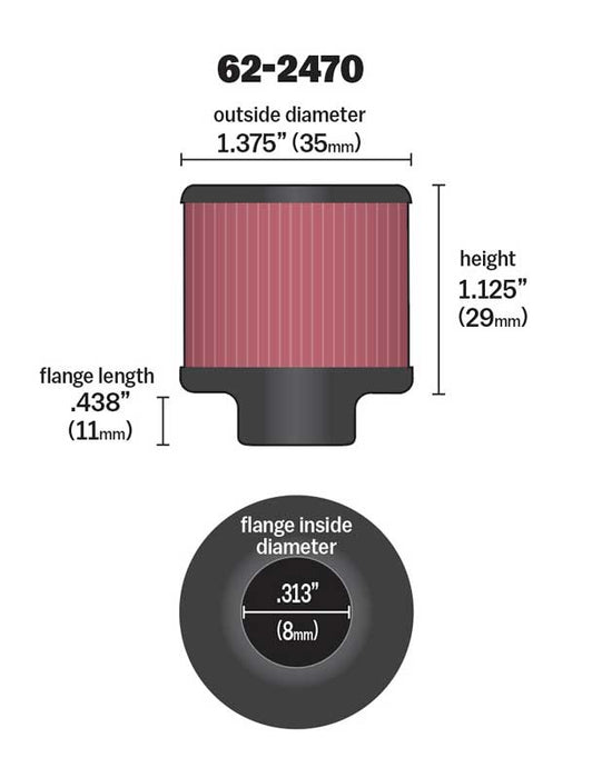 62-2470 K&N Vent Air Filter/ Breather