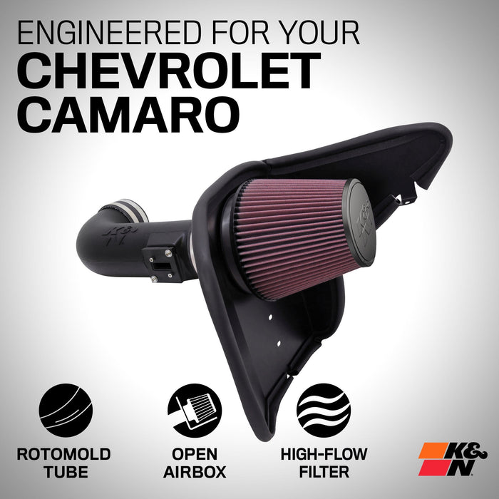63-3074 K&N Performance Air Intake System, 2010 - 2015 Chevrolet Camaro SS 6.2L V8