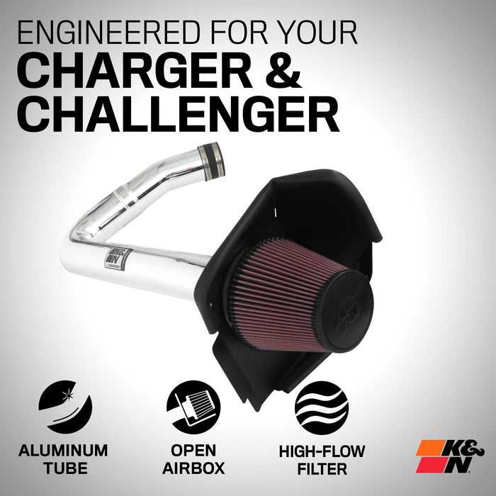 69-2544TP K&N Performance Air Intake System, Chrysler 300/Dodge Charger/Challenger 3.6l V6, '11-23