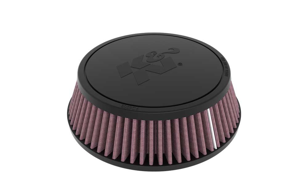 RU-4480 K&N Universal Clamp-On Air Filter - 4-1/16" FLG, 6-7/8"B, 5-7/8"T, 2-3/16"H, W/SMOG PORT