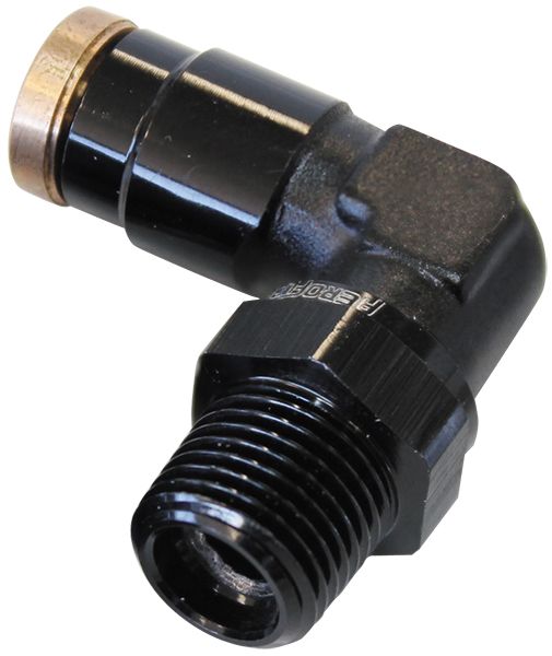 02BLK - 1/8" NPT 90 DEGREE TO 1/4" 120 - AF123-04-02BLK