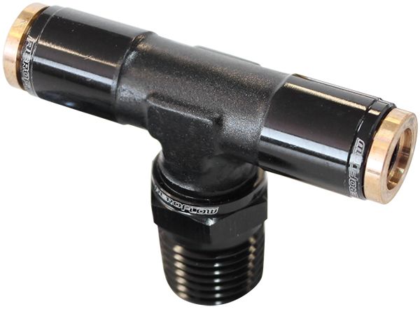 1/8" NPT TEE TO 2 X 3/16" 120 - AF124-02BLK
