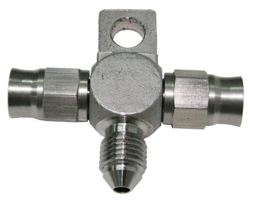 03 - STAINLESS -3AN TEE WITH MOUNT - AF328-03-03
