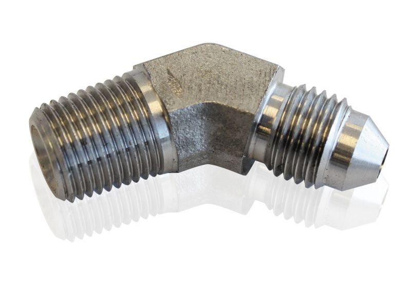 S/S 45 DEG 1/8" NPT TO -4AN - AF382-04