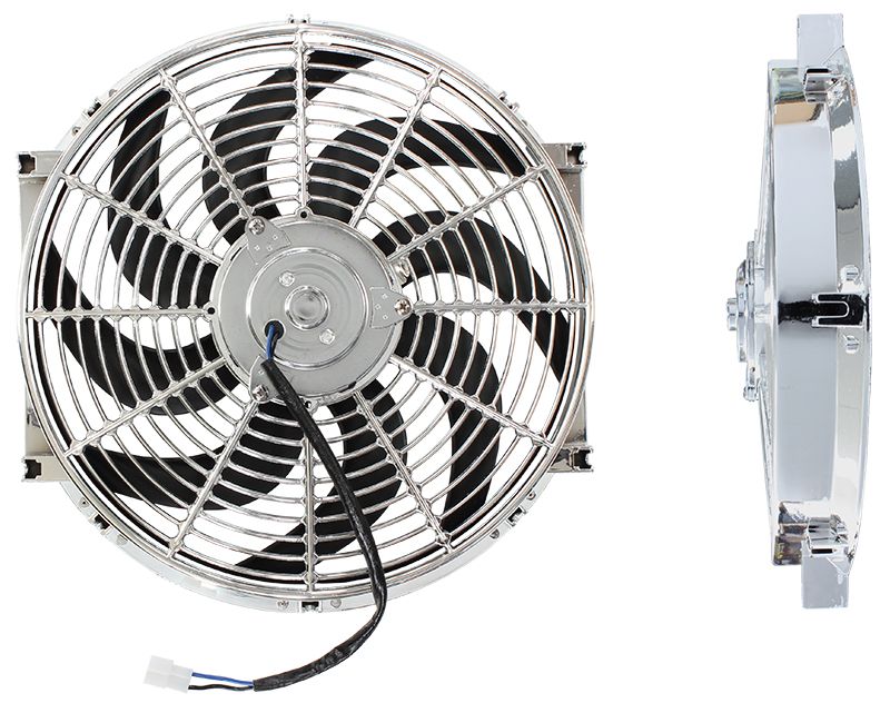 14" CURVED BLADE CHROME FAN - AF49-1027