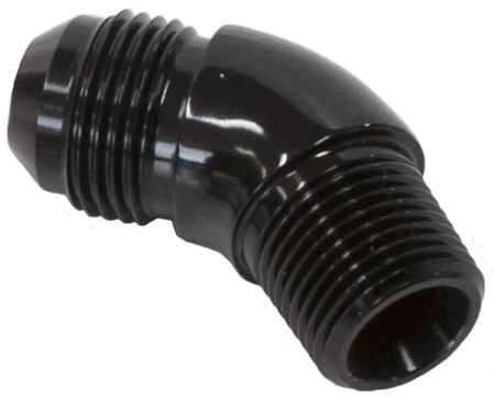45 DEG 3/4" TO -12AN FULL FLOW - AF523-12BLK