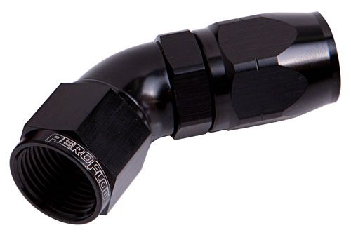ALLOY 45 DEG HOSE END -20AN - AF552-20BLK