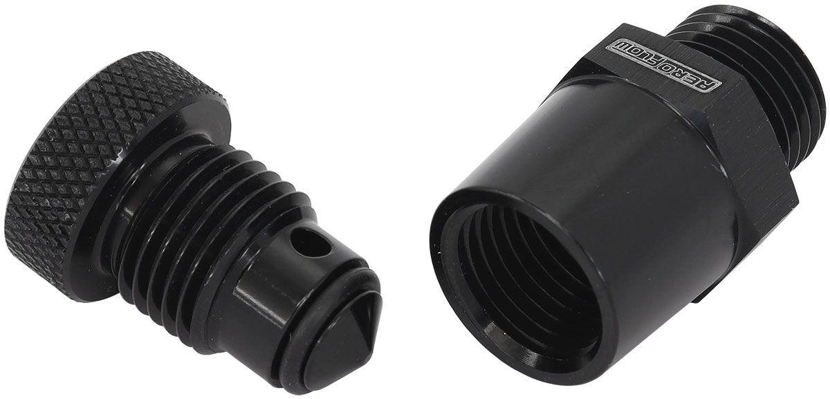 -6 ORB INLINE TAP / DRAIN 1/8 - AF615-02BLK