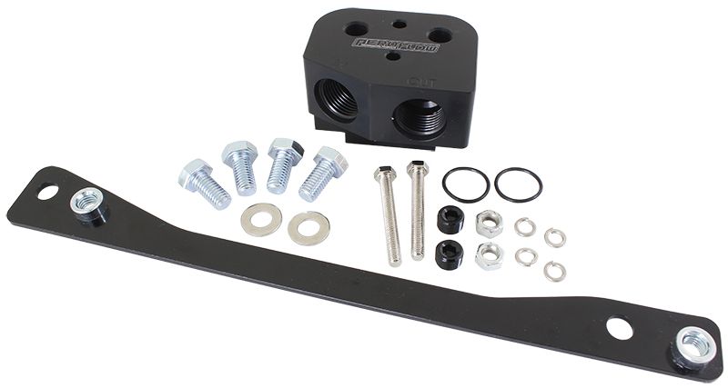 LS OIL COOLER ADAPTER -8ORB - AF64-2114BLK
