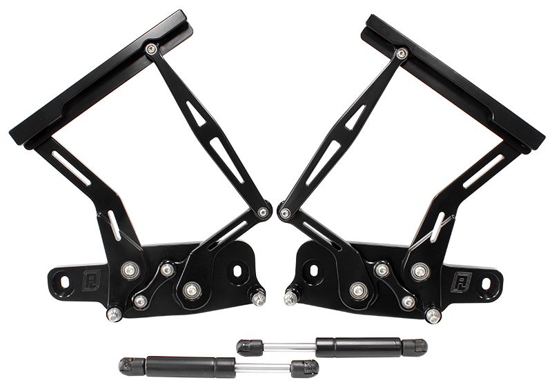 BILLET BONNET HINGE KIT BLACK - AF64-4128BLK