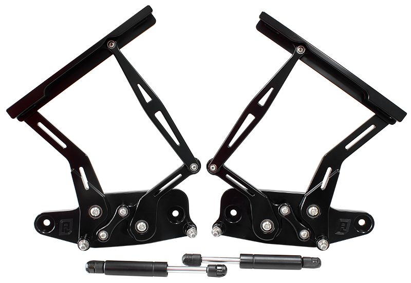 BILLET BONNET HINGE KIT BLACK - AF64-4129BLK