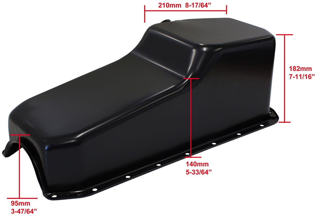 STEEL STOCK OIL PAN SBC BLACK - AF82-9005BLK