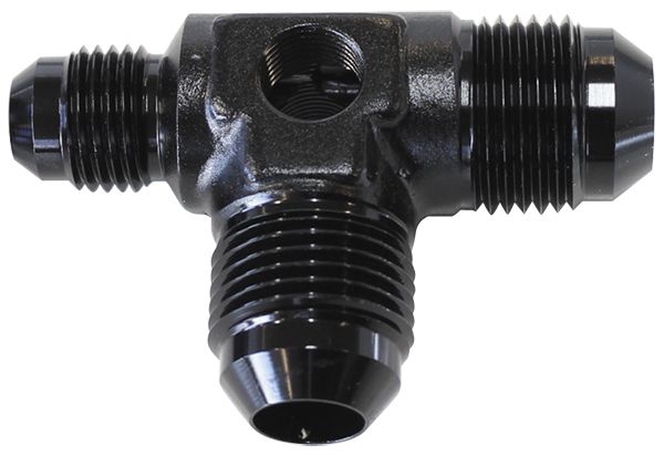 08BLK - MALE FLARE TEE -8AN X 2 90 DEG - AF824-06-08BLK