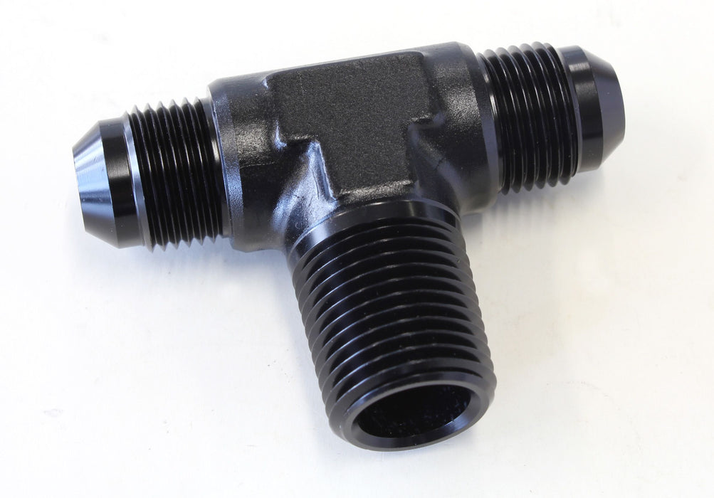 08BLK - TEE -8AN WITH 1/2" NPT ON SIDE - AF825-08-08BLK