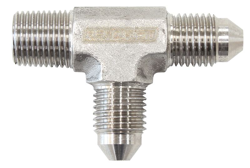 TEE -3AN WITH 1/8" NPT ON RUN - AF826-03SS