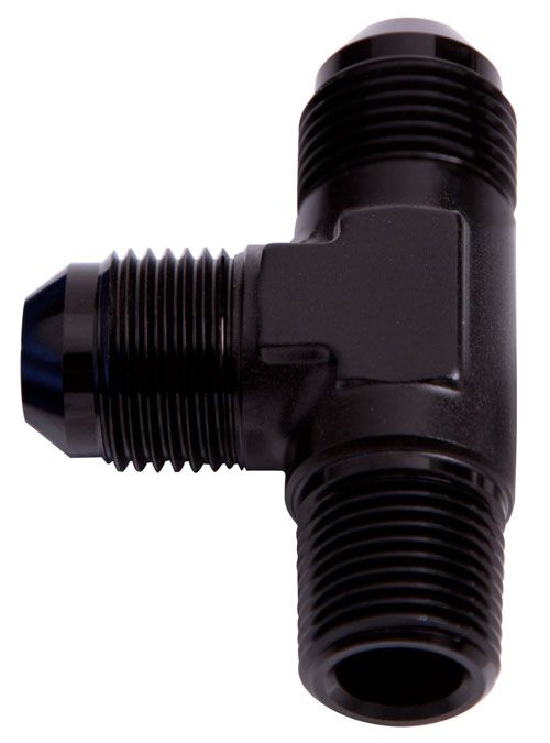 TEE -10AN WITH 1/2" NPT ON RUN - AF826-10BLK
