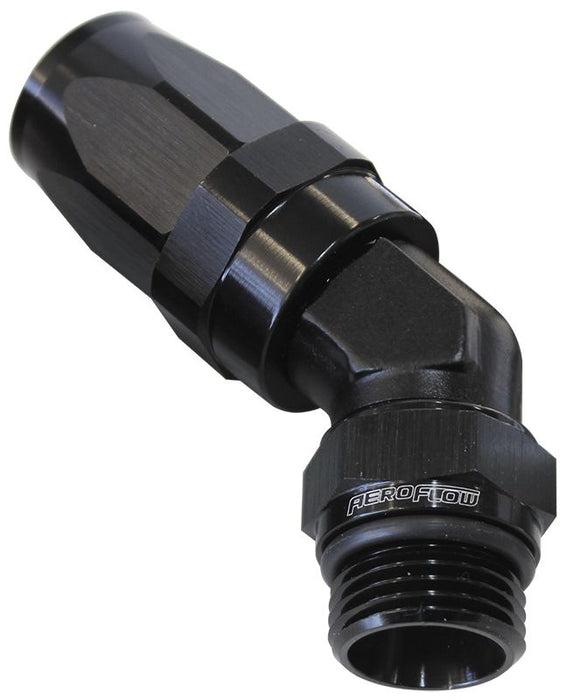 10BLK - 45 Deg -8 Hose to Male -10 Thr - AF844-08-10BLK