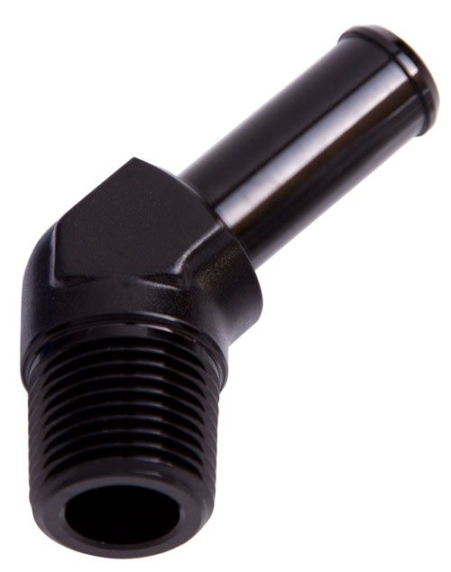 12BLK - 45 DEG 1/2" NPT TO 3/4" BARB - AF845-08-12BLK