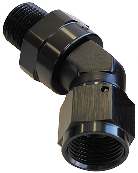 04BLK - 45 DEG 1/4" NPT TO -8AN FEMALE - AF919-08-04BLK
