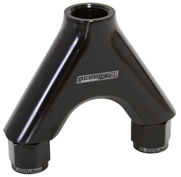 10BLK - BILLET Y-PIECE 2X -8AN FEMALE - AF939-08-10BLK
