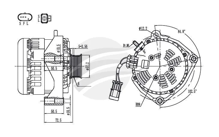 Black Series High Performance Alternator 215 Amp to suit GM LS & Universal fitment