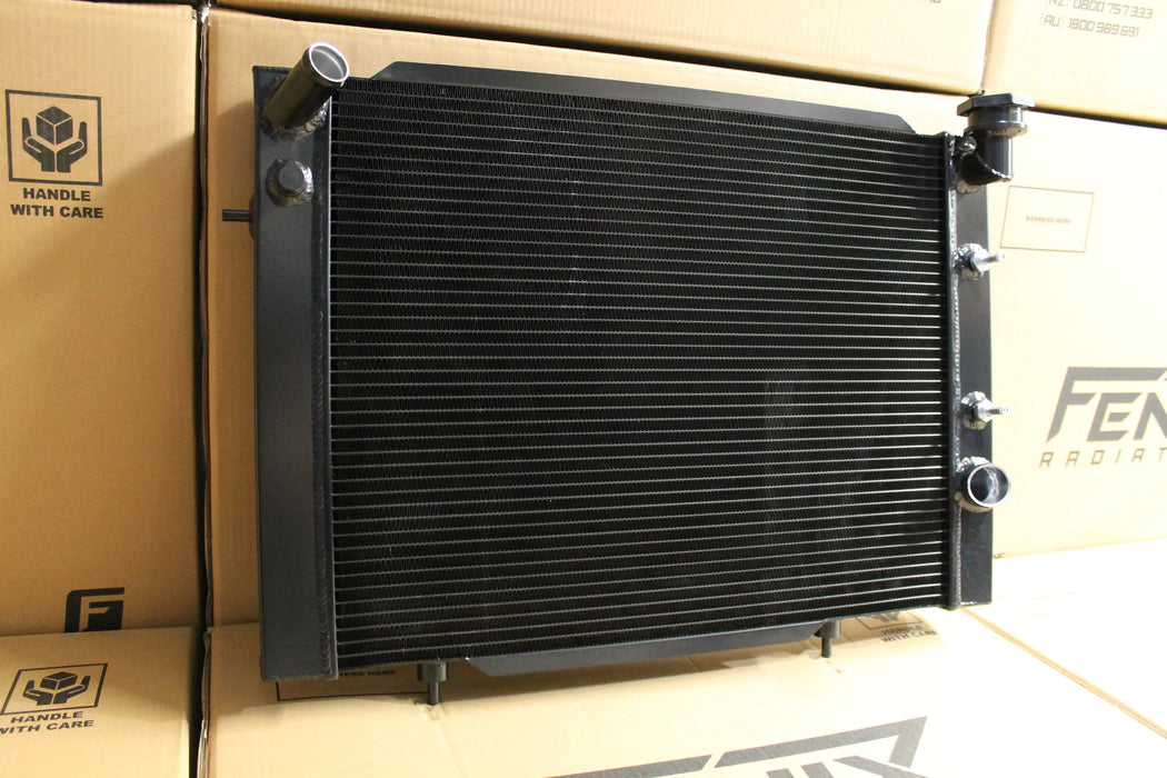 Holden VB-VC-VH-VK 6 Cylinder Full Alloy Performance Radiator, Custom Built Shroud & 16" 3000CFM Spal Fan.