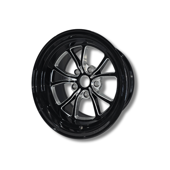 Illicit Race Wheels Black 'Eliminator' Rear Drag Wheels 15"x8.0" 3.5" BS | 5x114.3 5x4.5"