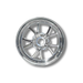 Chrome car wheel rim on a white background