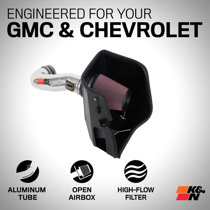 77-3110KP K&N Performance Cold Air Intake System, Chevrolet Silverado 1500 6.2l V8, '19-24