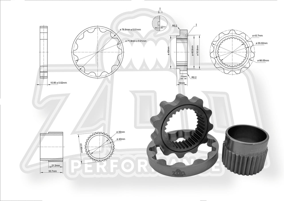 Zoo Performance - N1 TYPE RB Billet Spline Driven Oil Pump Gears