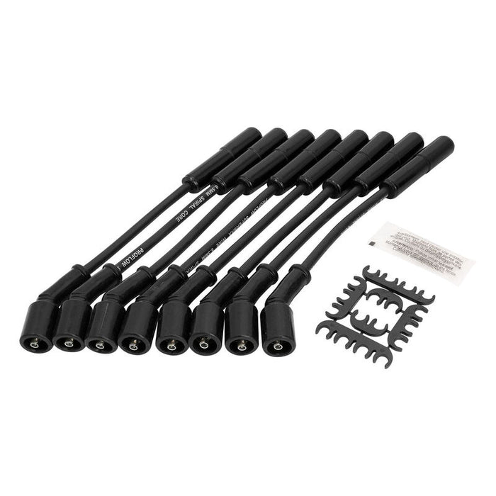 Proflow SuperMax Wire, Ignition Lead Kit, 8.5mm Spiral Core, Ceramic Boot, Black, LS Chevrolet, Holden Commodore, Set