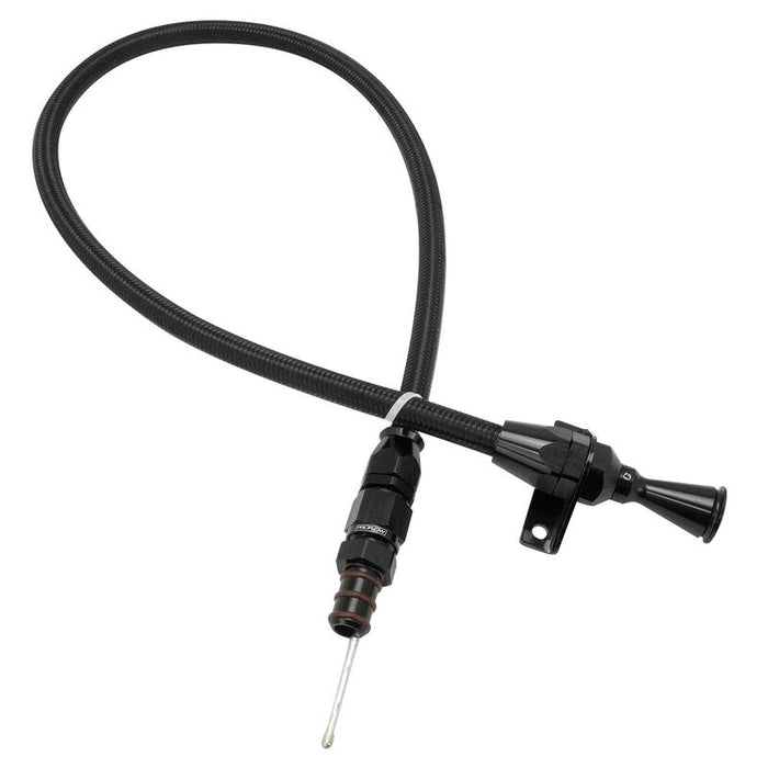 Proflow Transmission Dipstick, Braided Stainless Black, For Holden Commodore VE-VF, GM 6L80/6L80E, Billet Handle, Universal Firewall Mount, Each