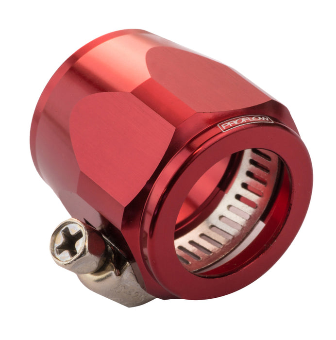 Proflow Aluminium Hex Hose Finisher Clamp 20.6mm ID, Red