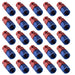 Proflow Bulk Pack Aluminium Straight Hose End -06AN For PTFE, Red/Blue, 25pc