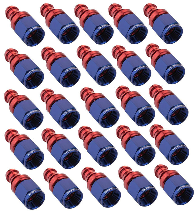 Proflow Bulk Pack Straight Push On Hose End -06AN, 25pc