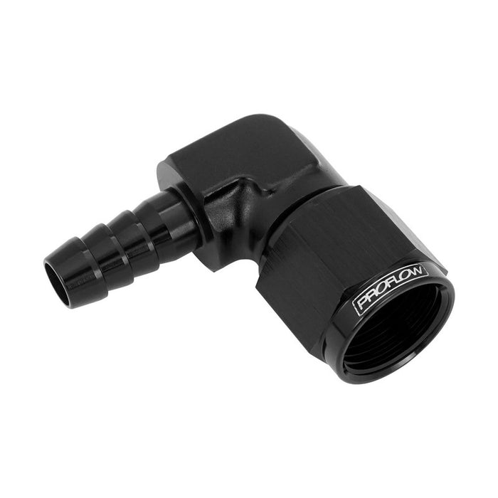 Proflow 5/16in. 90 Degree Barb Male Fitting To 04AN Female, Black