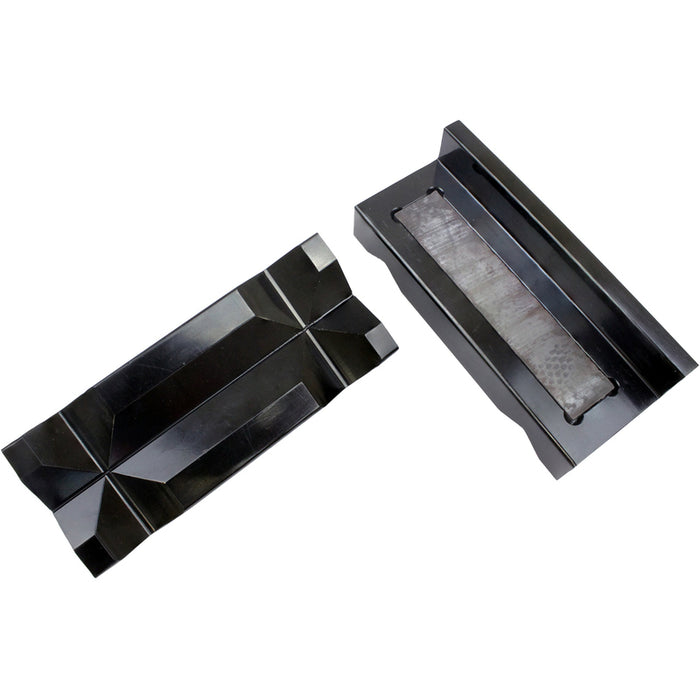 Proflow Vise Jaw Protectors, Aluminium, Black Anodised, Inserts, Internal Magnets, Pair