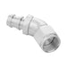 Proflow 45 Degree Fitting Hose End Full Flow Barb to Female -08AN, Polished
